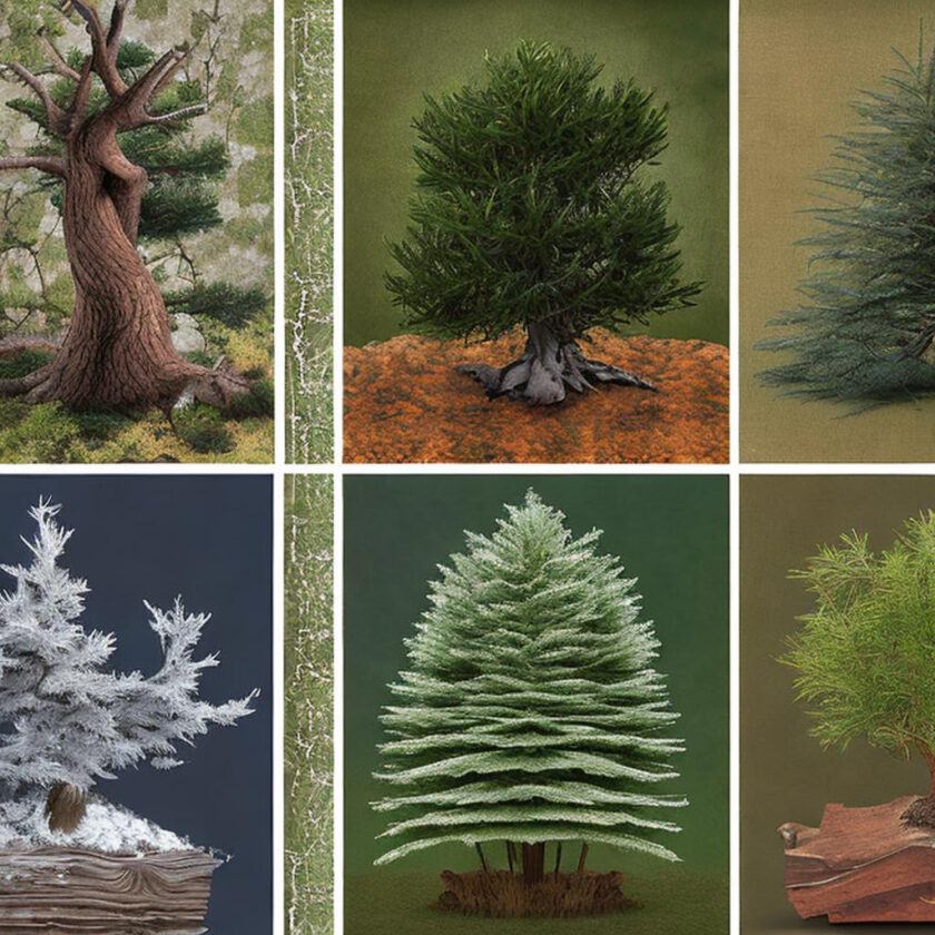 Most endangered tree species in Europe. Yew, Juniper, Holly, European larch, silver fir
