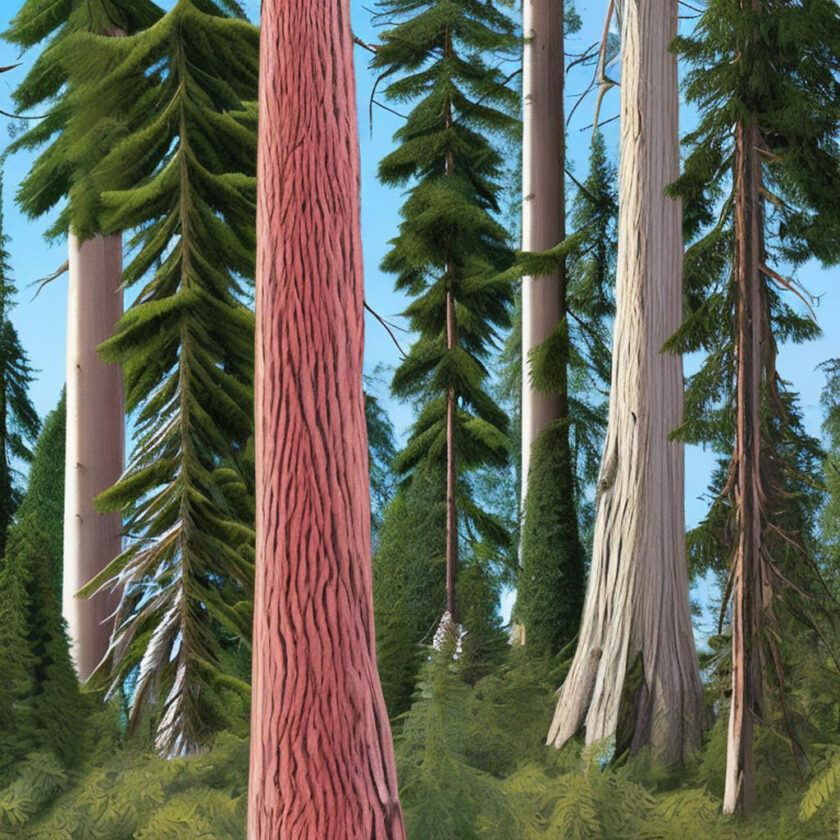 Endangered trees in North America. American Chestnut, California Condor, Interior Douglas Fir, Atlantic White Cedar, Canopy tree