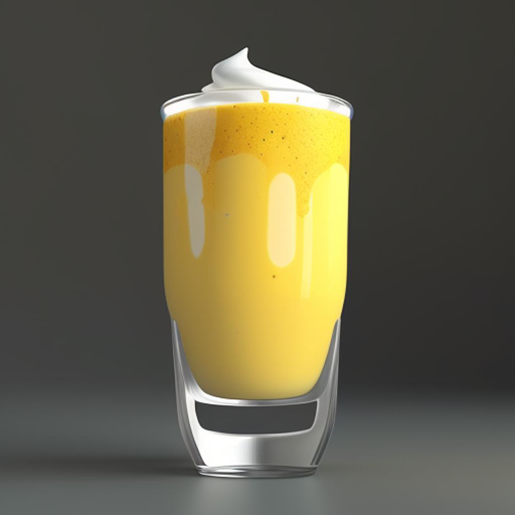 Mango Lassi with Ripe mango, Yogurt, Milk, Sugar, Cardamom powder (optional) and Ice cubes
